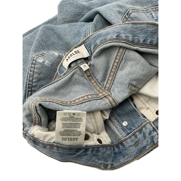 Agolde 'Lana' Blue Cotton Straight Denim Jean Size 26 - Picture 4 of 4